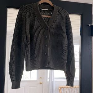 Everlane The Texture Cotton Cardigan - Dark green, Medium